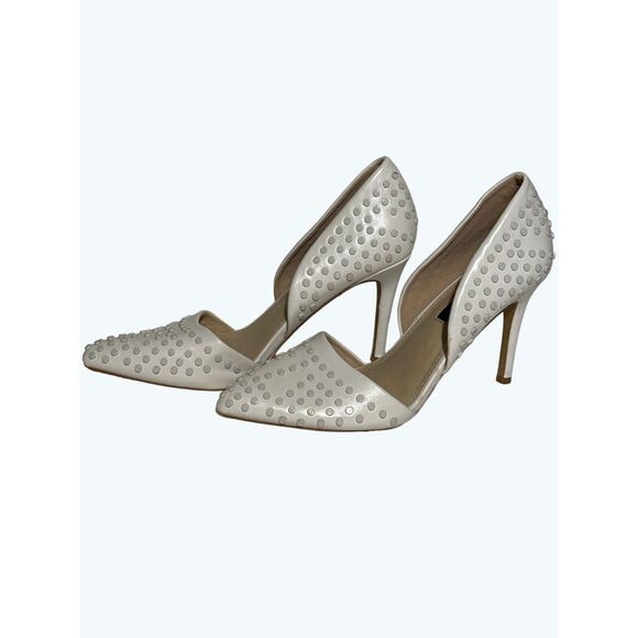 French Connection Womens Forever Studded White Pumps Size 8.5 - Picture 7 of 14